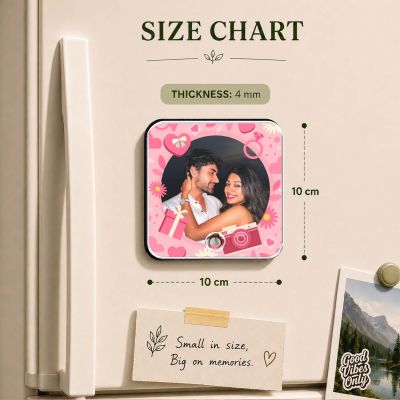 Personalised Musical Fridge Magnet for Couples 1st for Wife Birthday Gift for Girlfriend Boyfriend Rechargeable Music Player